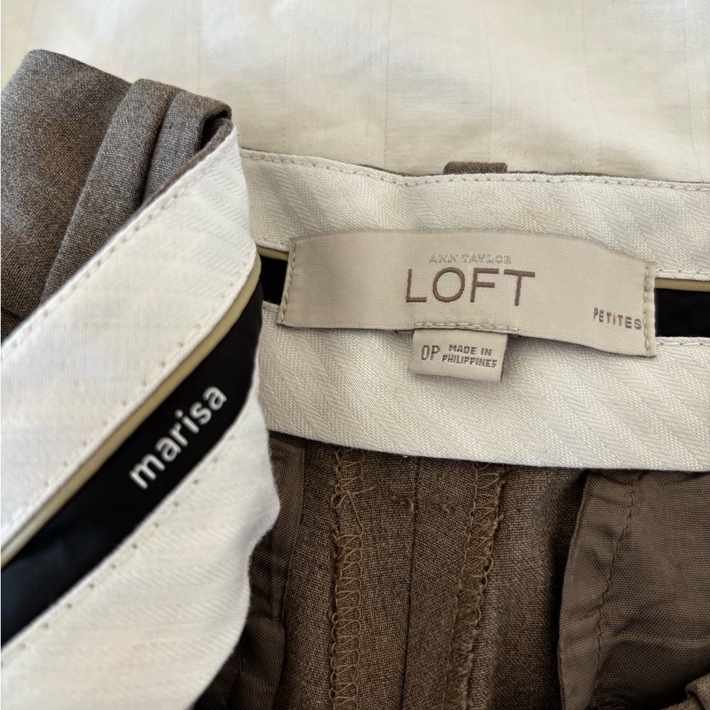 Loft 0 petite Marisa tan brown slacks pants 
Business work attire